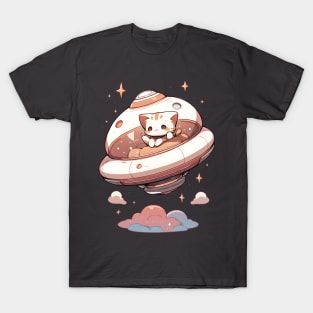 Cat on a flying saucer T-Shirt